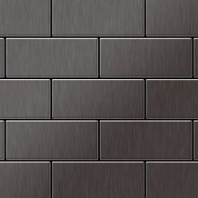 Metal Mosaic Tile Titanium Smoke brushed dark grey 1.6mm Subway-Ti-SB