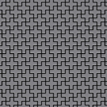 Metal Mosaic Tile Stainless Steel matt grey 1.6mm Swiss Cross-S-S-MA