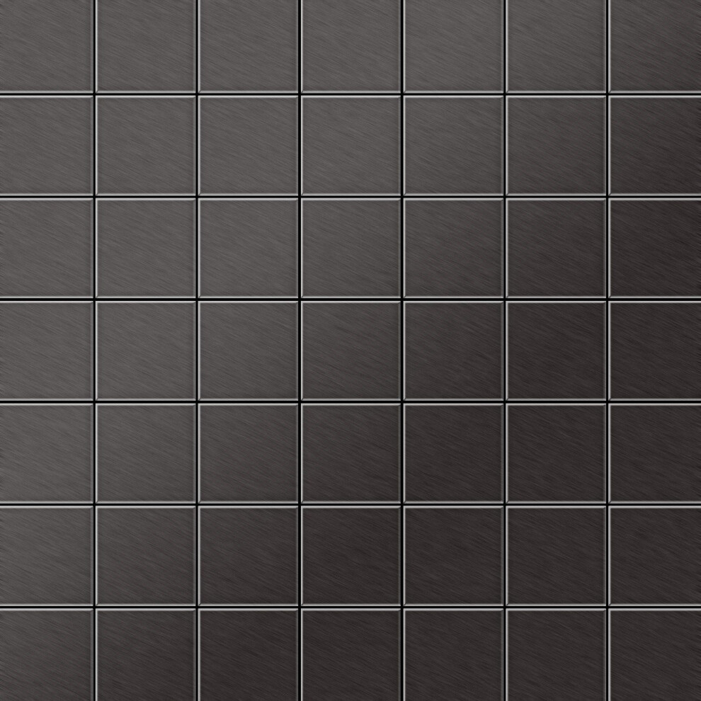 Metal Mosaic Tile Titanium Smoke Brushed Dark Grey 1.6Mm Attica-Ti-Sb 4250691726079