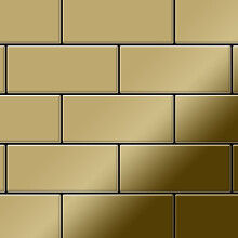 Metal Mosaic Tile Titanium Gold mirror gold 1.6mm Subway-Ti-GM