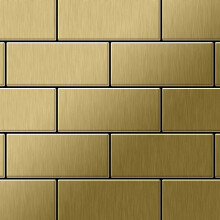 Metal Mosaic Tile Titanium Gold brushed gold 1.6mm Subway-Ti-GB