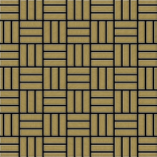 Metal Mosaic Tile Titanium Gold brushed gold 1.6mm Basketweave-Ti-GB