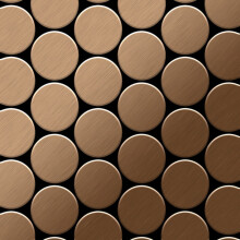 Metal Mosaic Tile Titanium Amber brushed copper 1.6mm Medallion-Ti-AB