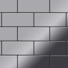 Metal Mosaic Tile Stainless Steel mirror grey 1.6mm Subway-S-S-M
