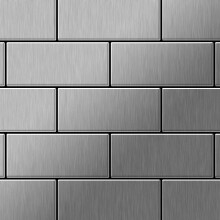 Metal Mosaic Tile Stainless Steel brushed grey 1.6mm Subway-S-S-B