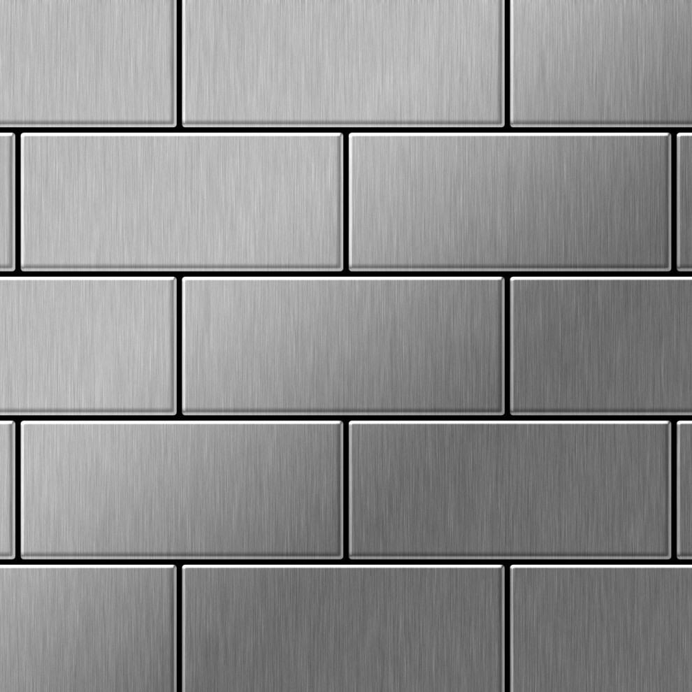 Photos - Other for Repair Metal Mosaic Tile Stainless Steel brushed grey 1.6mm Subway-S-S-B