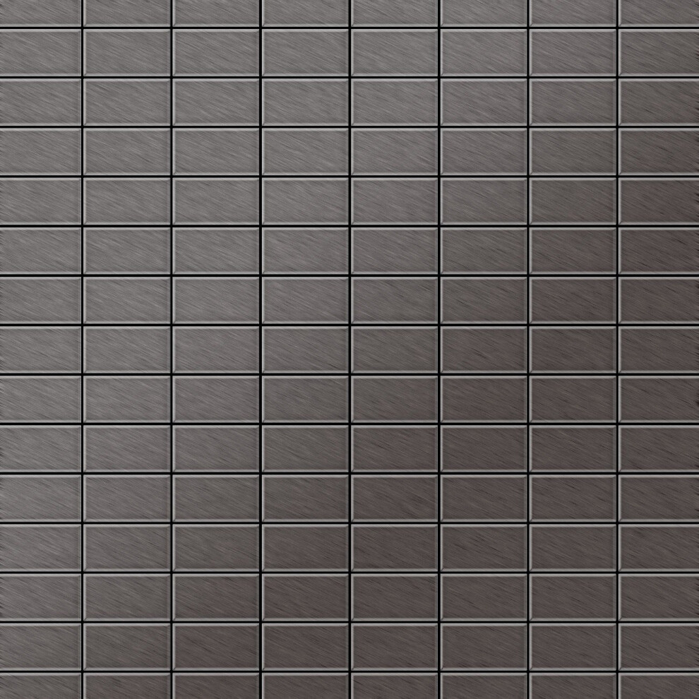 Metal Mosaic Tile Titanium Smoke Brushed Dark Grey 1.6Mm Bauhaus-Ti-Sb 4250691726499