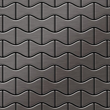 Metal Mosaic Tile Titanium Smoke brushed dark grey 1.6mm Kismet-Ti-SB