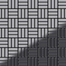 Metal Mosaic Tile Stainless Steel marine mirror grey 1.6mm Basketweave-S-S-MM