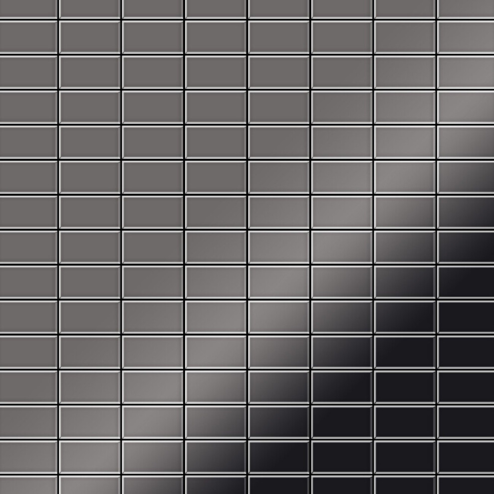 Metal Mosaic Tile Titanium Smoke Mirror Dark Grey 1.6Mm Bauhaus-Ti-Sm 4250691726505