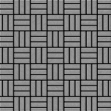 Metal Mosaic Tile Stainless Steel brushed grey 1.6mm Basketweave-S-S-B