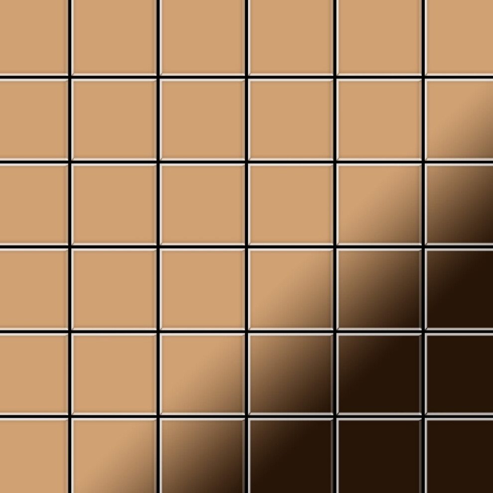 Metal Mosaic Tile Titanium Amber Mirror Copper 1.6Mm Cinquanta-Ti-Am 4250691726888
