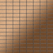 Metal Mosaic Tile Titanium Amber brushed copper 1.6mm Bauhaus-Ti-AB