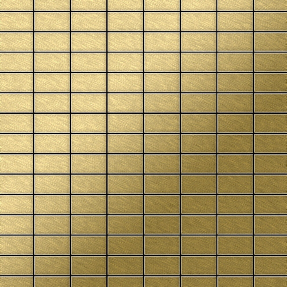 Metal Mosaic Tile Titanium Gold Brushed Gold 1.6Mm Bauhaus-Ti-Gb 4250691726475