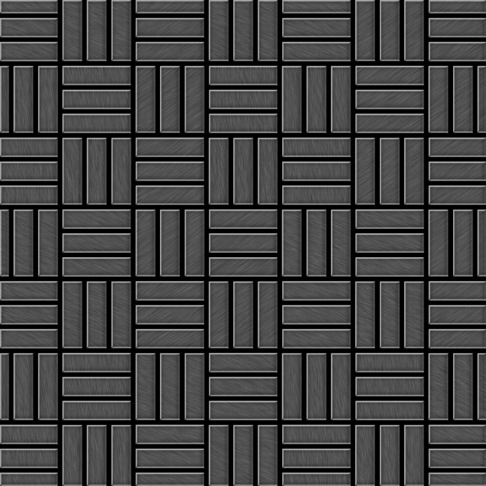 Metal Mosaic Tile Titanium Smoke Brushed Dark Grey 1.6Mm Basketweave-Ti-Sb 4250691726352