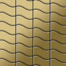 Metal Mosaic Tile Titanium Gold brushed gold 1.6mm Flux-Ti-GB
