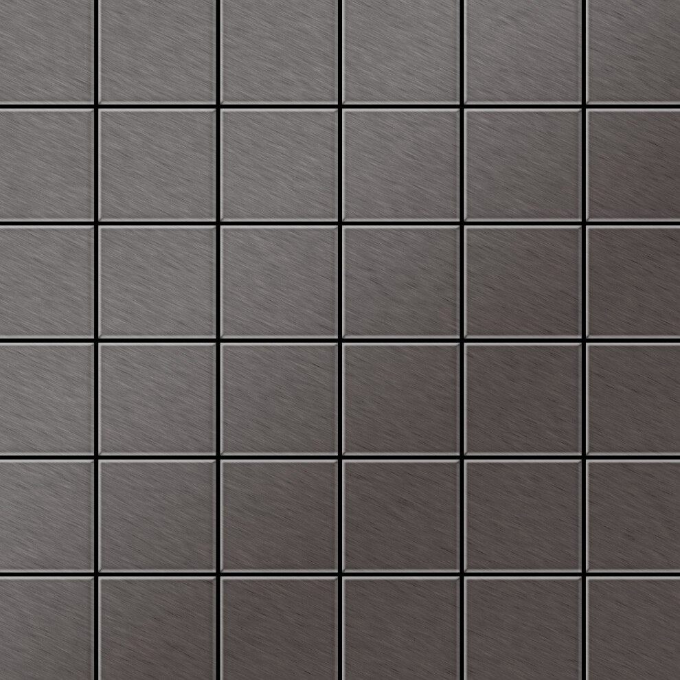 Metal Mosaic Tile Titanium Smoke Brushed Dark Grey 1.6Mm Cinquanta-Ti-Sb 4250691726918