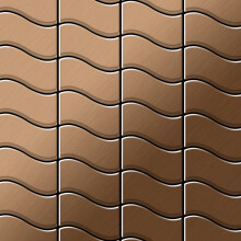 Metal Mosaic Tile Titanium Amber brushed copper 1.6mm Flux-Ti-AB