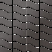 Metal Mosaic Tile Titanium Smoke brushed dark grey 1.6mm Flux-Ti-SB