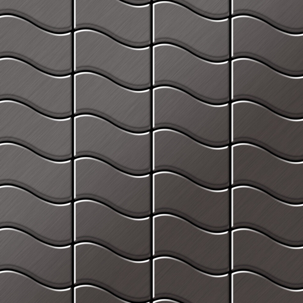 Metal Mosaic Tile Titanium Smoke Brushed Dark Grey 1.6Mm Flux-Ti-Sb 4250691727755