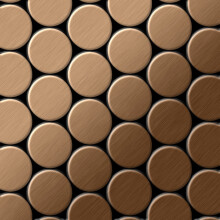Metal Mosaic Tile Titanium Amber brushed copper 1.6mm Dome-Ti-AB