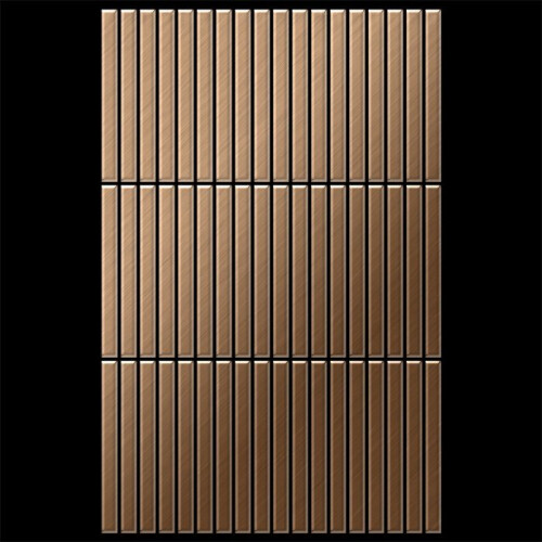 Metal Mosaic Tile Titanium Amber brushed copper 1.6mm Linear-Ti-AB 1