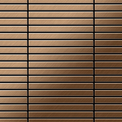 Metal Mosaic Tile Titanium Amber brushed copper 1.6mm Linear-Ti-AB