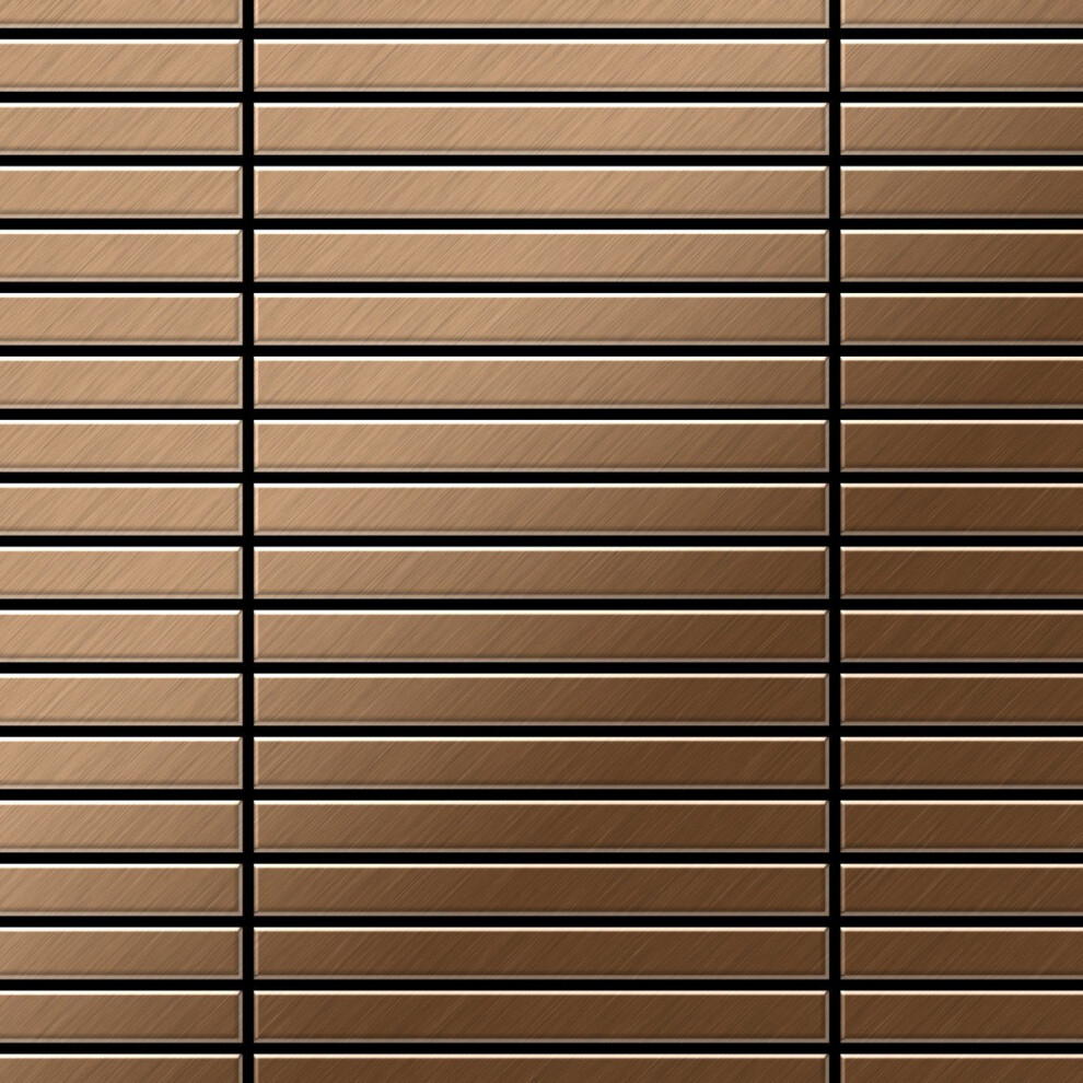 Metal Mosaic Tile Titanium Amber Brushed Copper 1.6Mm Linear-Ti-Ab 4250691729117