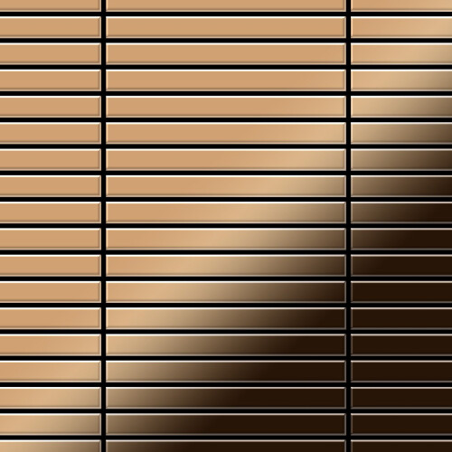 Metal Mosaic Tile Titanium Amber mirror copper 1.6mm Linear-Ti-AM