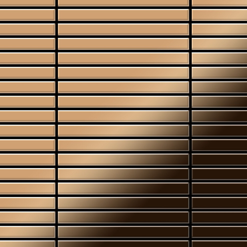 Metal Mosaic Tile Titanium Amber Mirror Copper 1.6Mm Linear-Ti-Am 4250691729124