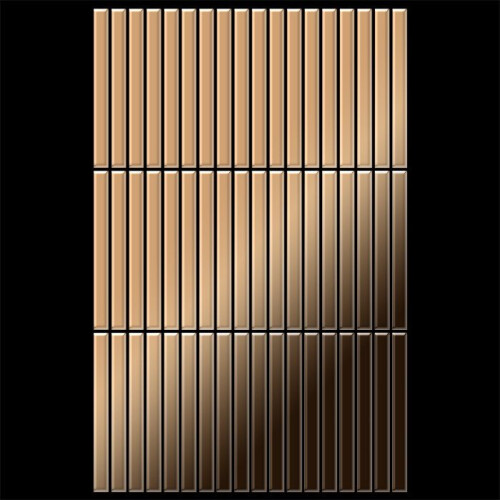 Metal Mosaic Tile Titanium Amber mirror copper 1.6mm Linear-Ti-AM 1