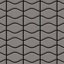 Metal Mosaic Tile Titanium Smoke brushed dark grey 1.6mm Kismet & Karma-Ti-SB