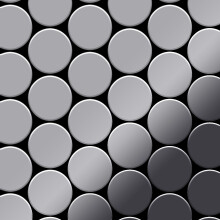 Metal Mosaic Tile Stainless Steel mirror grey 1.6mm Medallion-S-S-M