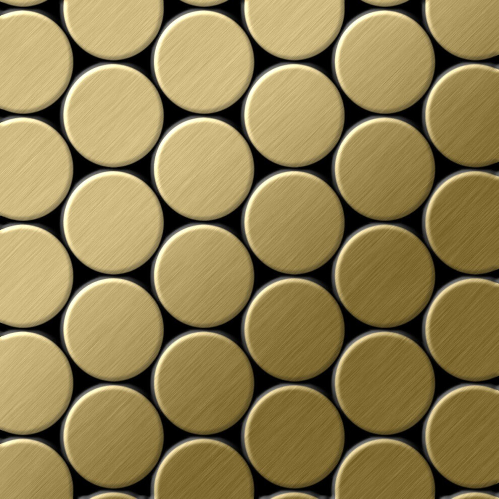 Metal Mosaic Tile Titanium Gold Brushed Gold 1.6Mm Dome-Ti-Gb 4250691727595