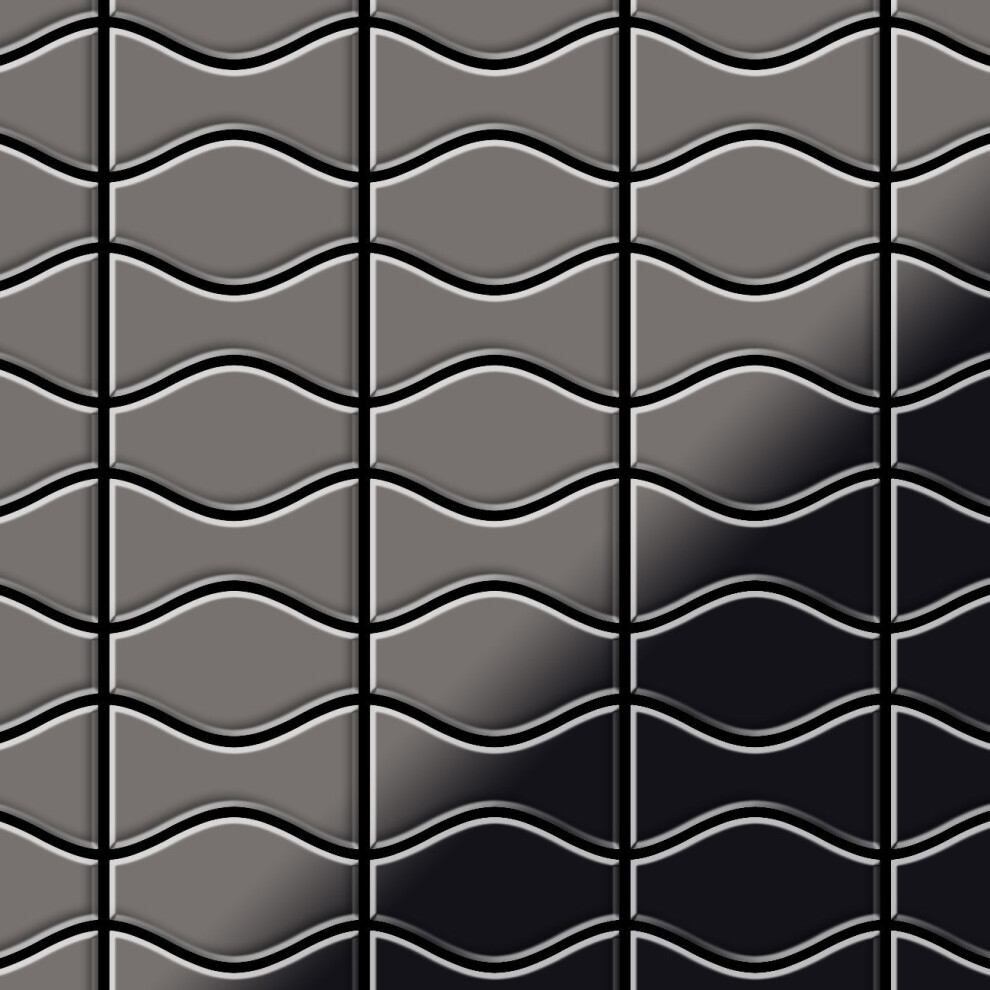 Metal Mosaic Tile Titanium Smoke Mirror Dark Grey 1.6Mm Kismet & Karma-Ti-Sm 4250691729025