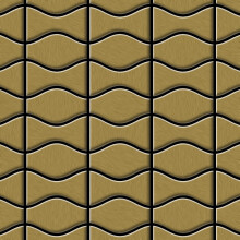 Metal Mosaic Tile Titanium Gold brushed gold 1.6mm Kismet & Karma-Ti-GB