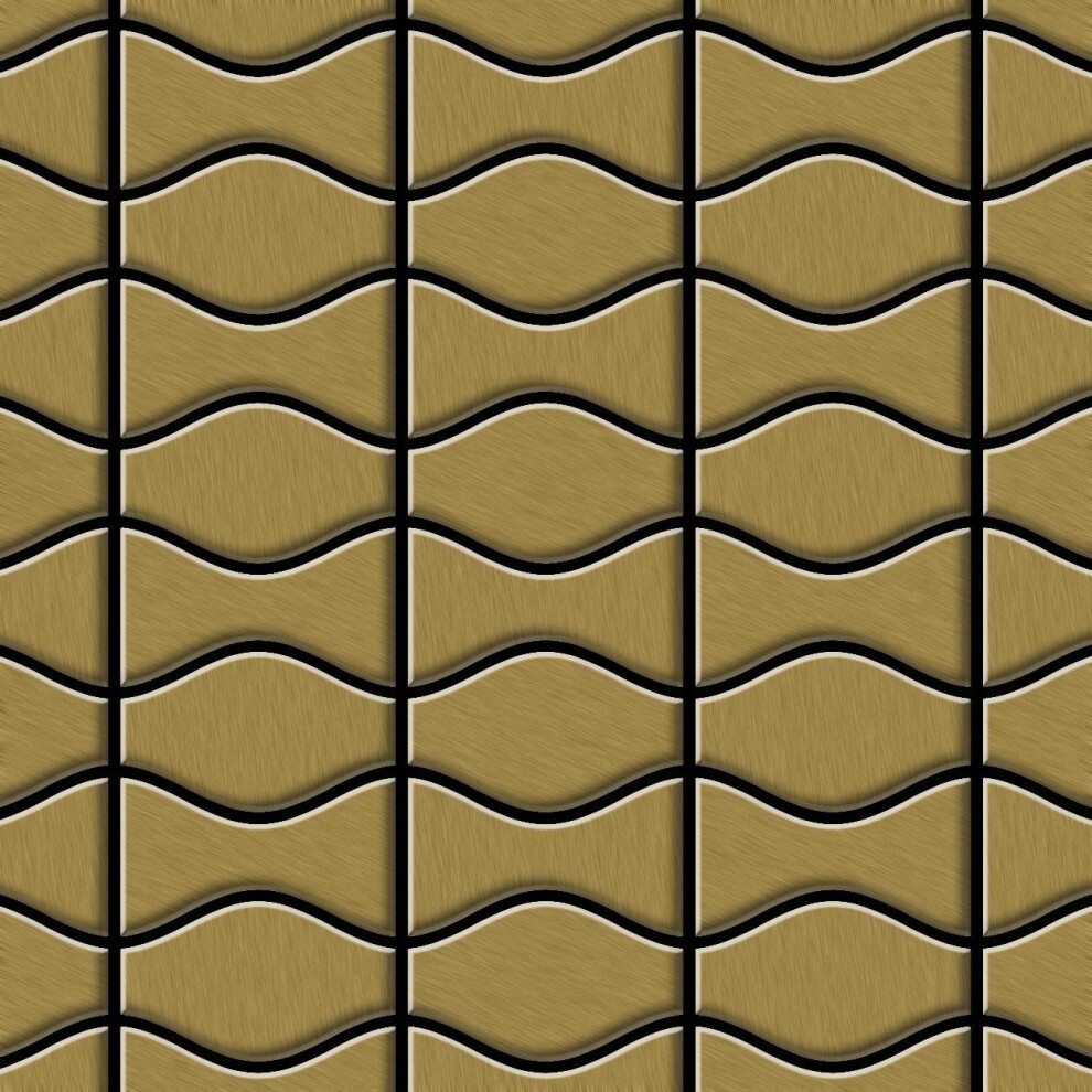 Metal Mosaic Tile Titanium Gold Brushed Gold 1.6Mm Kismet & Karma-Ti-Gb 4250691728998
