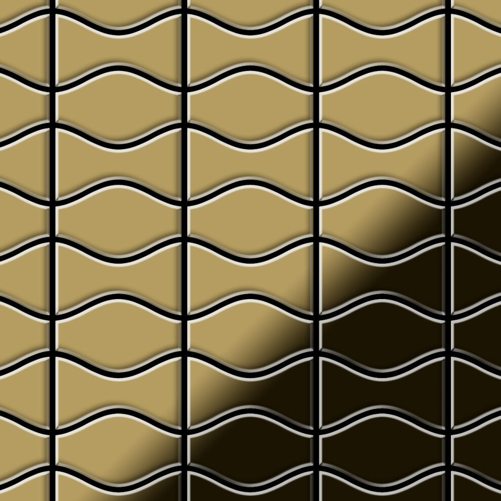 Metal Mosaic Tile Titanium Gold Mirror Gold 1.6Mm Kismet & Karma-Ti-Gm 4250691729001