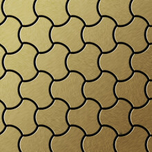 Metal Mosaic Tile Titanium Gold brushed gold 1.6mm Ubiquity-Ti-GB