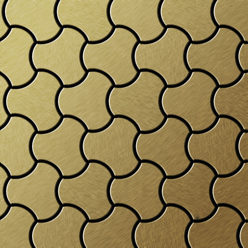 Metal Mosaic Tile Titanium Gold Brushed Gold 1.6Mm Ubiquity-Ti-Gb 4250691730250