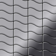 Metal Mosaic Tile Stainless Steel mirror grey 1.6mm Flux-S-S-M