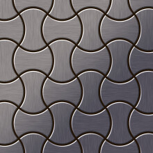 Metal Mosaic Tile Titanium Smoke brushed dark grey 1.6mm Infinit-Ti-SB