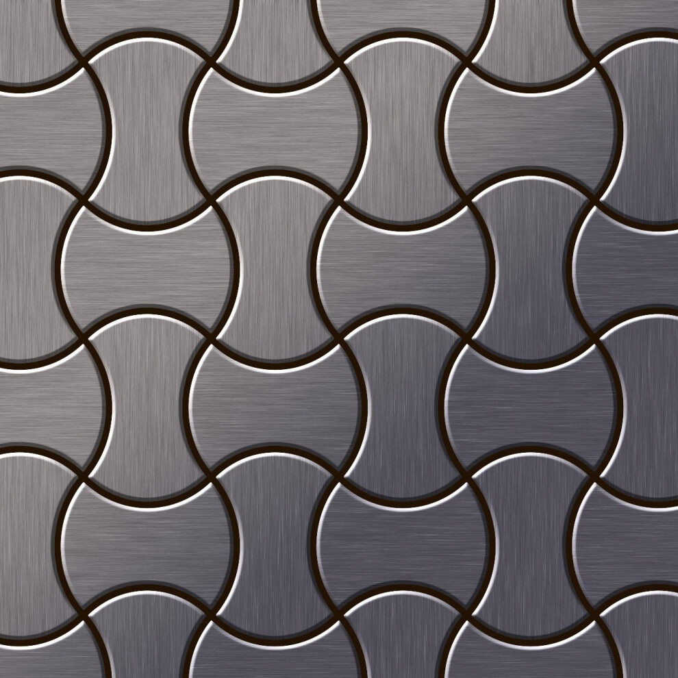 Metal Mosaic Tile Titanium Smoke Brushed Dark Grey 1.6Mm Infinit-Ti-Sb 4250691728455