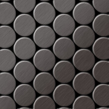 Metal Mosaic Tile Titanium Smoke brushed dark grey 1.6mm Dome-Ti-SB