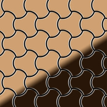 Metal Mosaic Tile Titanium Amber mirror copper 1.6mm Ubiquity-Ti-AM