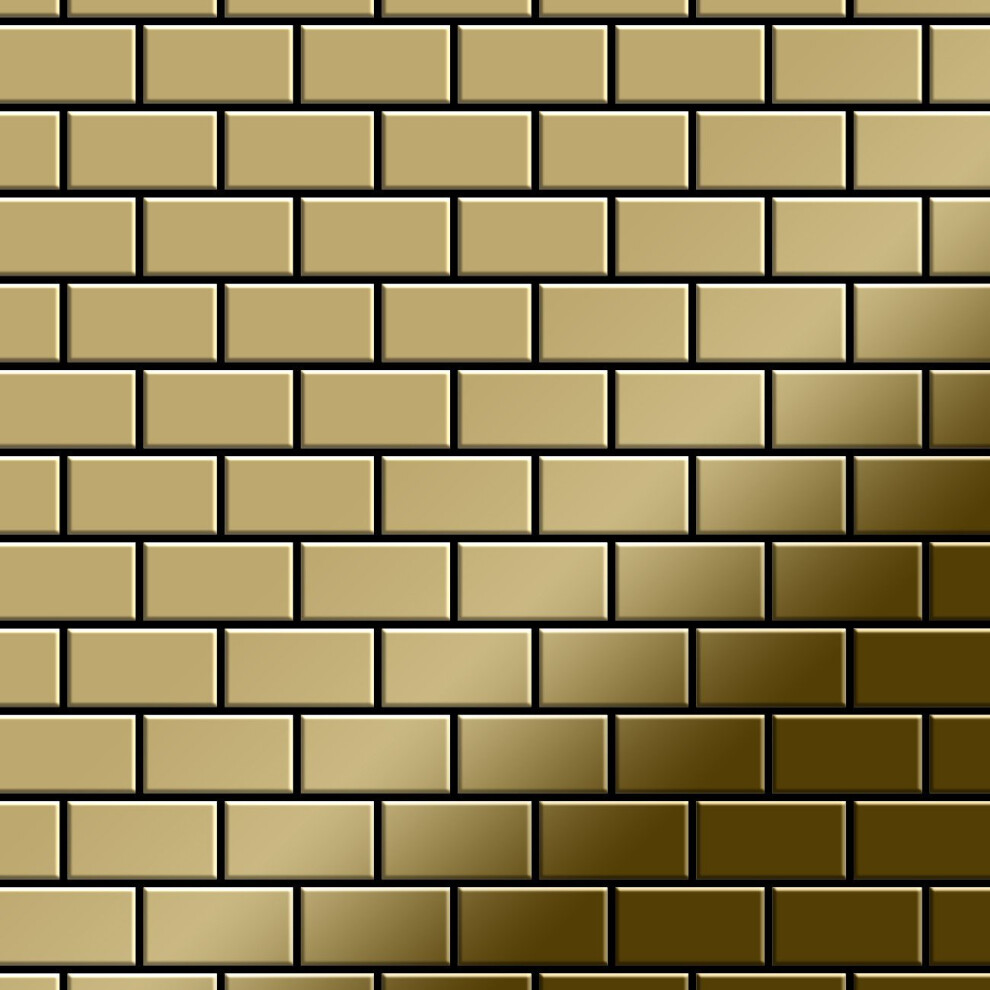 Metal Mosaic Tile Titanium Gold Mirror Gold 1.6Mm House-Ti-Gm 4250691728301