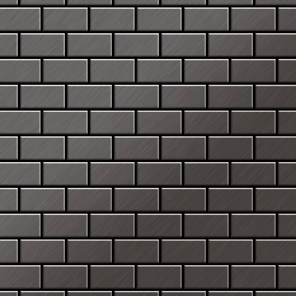Metal Mosaic Tile Titanium Smoke Brushed Dark Grey 1.6Mm House-Ti-Sb 4250691728318