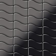 Metal Mosaic Tile Titanium Smoke mirror dark grey 1.6mm Flux-Ti-SM