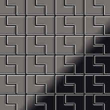 Metal Mosaic Tile Titanium Smoke mirror dark grey 1.6mm Kink-Ti-SM