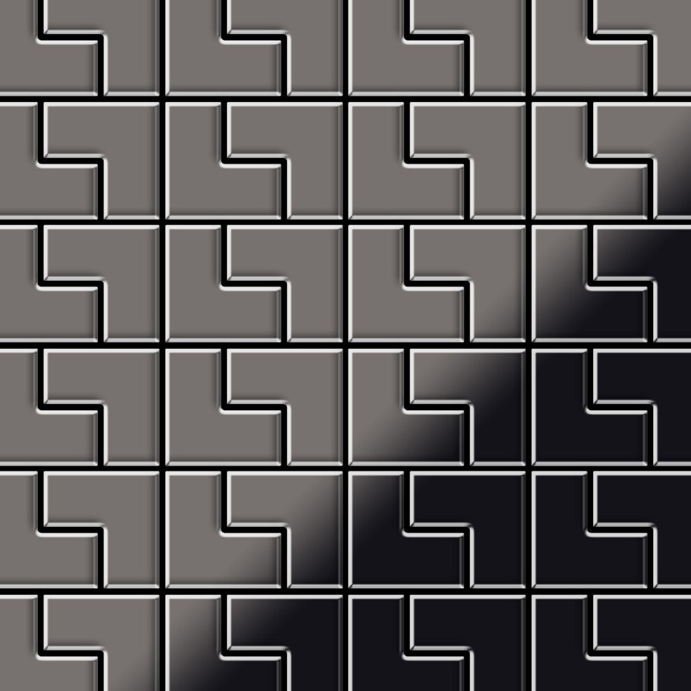 Metal Mosaic Tile Titanium Smoke Mirror Dark Grey 1.6Mm Kink-Ti-Sm 4250691728745